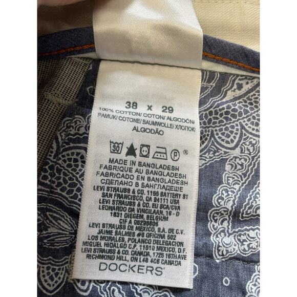 Dockers Pacific Collection 38X29 Gray Check Field Khaki Flat Front Pants NEW - Picture 9 of 10